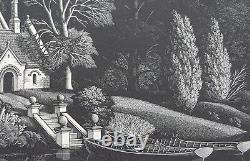 Wood Engraving GEORGE MACKLEY'The House by the Lake' Signed