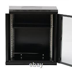 Armoire réseau noire 19 en data comms pour montage mural/sur sol avec panneau de brassage 45cm, OCCASION