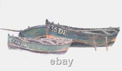Bateaux De Pêche À La Mer Edward Duncan Rws (1803-1882) Aquarelle Originale