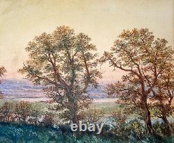 Belle peinture originale à l'aquarelle signée 1905 Église de Wroxham Norfolk