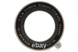 État neuf ? Nikon Nikkor S. C 50mm F1.4 Pour Monture à vis Leica L39 LTM du Japon F22