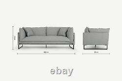 Fait. Com Malini Mountain Grey Weave Trois Seater Sofa Prc £799