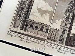 Gravure rare d'architecture de Bow Lane, Londres, Cheapside, Bread Street en 1770