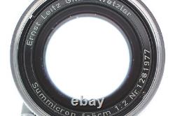 'Objectif Leica Leitz Summicron 50mm 5cm F/2 L39 LTM Monture L de Cla'd N MINT du JAPON'