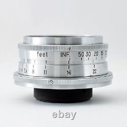 Objectif Nippon Kogaku W-NIKKOR C 3,5 cm 35 mm f/2,5 Argent Monture Nikon S Télémètre