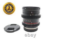 Objectif cinématographique Samyang 50mm T1.3 UMC CS pour Sony E-Mount, mise au point manuelle, très bon état