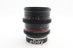 Objectif cinématographique Samyang 50mm T1.3 UMC CS pour Sony E-Mount, mise au point manuelle, très bon état