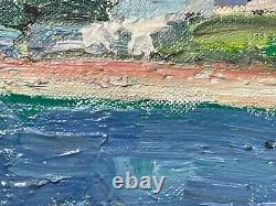 Peinture À L'huile Expressionniste St Ives Smeaton's Pier Beach Cornwall Par Linda Weir
