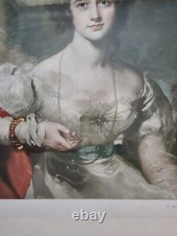 Portrait D'art Antique Mezzotint Miss Rosamond Croker De Sir Thomas Lawrence