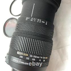 Sigma 50-200mm Telephoto Lens F/4.0-5.6 Os Hsm, Stabilisé. Sur Le Mont Nikon. Filtres