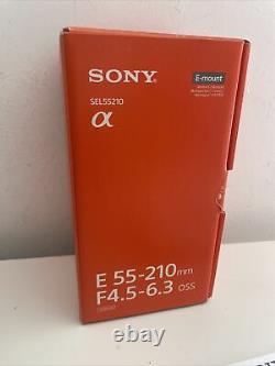 Sony E-mount 55-210mm Téléphoto Lentille F4.5-6.3 Oss Sel55210 Twice Utilisé