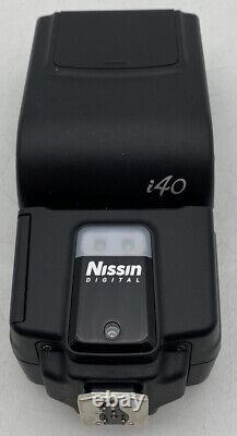 Vgc Nissin I40 Flashgun Pour Nikon Shoe Mount Flash Unit Noir + Case Boxed
