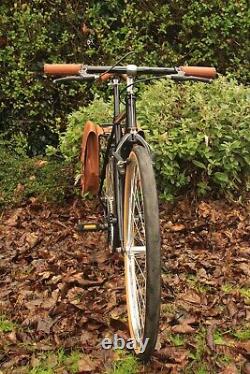 Vintage Retro Custom Mono Speed Courier Messenger Mountain Bike Noir Et Tan