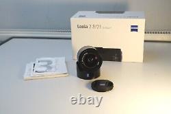Zeiss Loxia 21mm F2.8 F/2.8 Lentille Pour Sony E Fe Mount Prime Avec Hotte En Boîte De Menthe